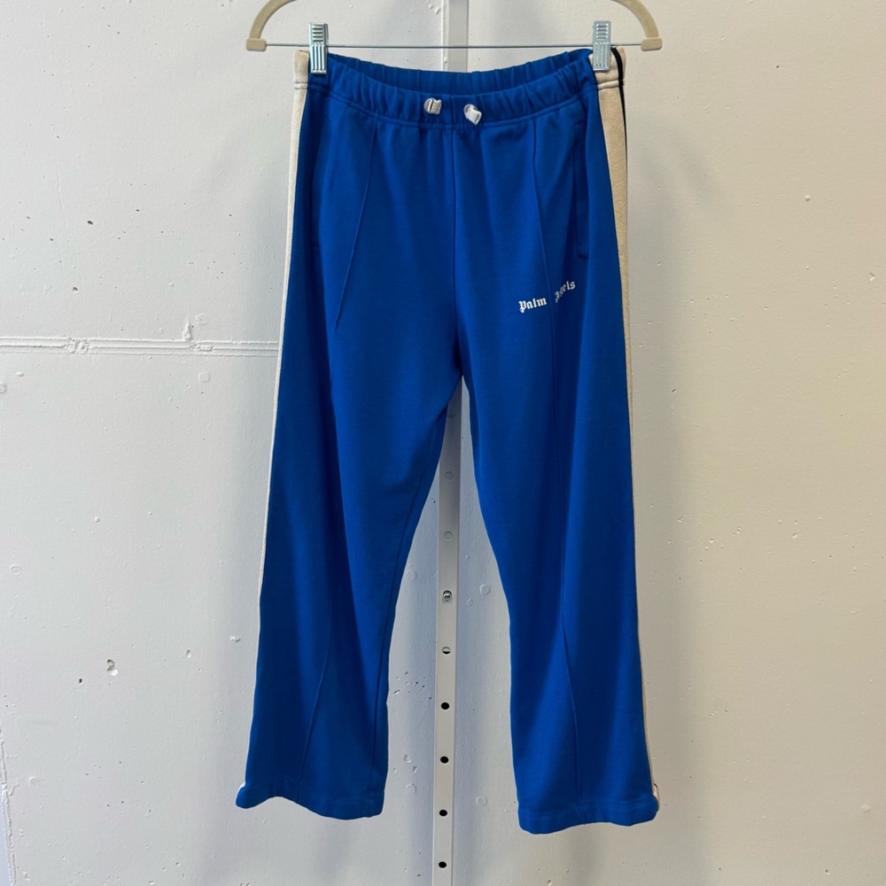 Palm Angels Kids Boys Logo Print Track Pants Royal Blue 12Y